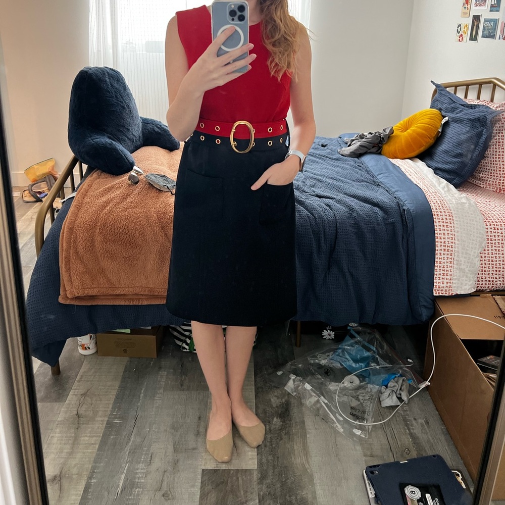 Milly of New York Dual Color Dress with Matching Belt